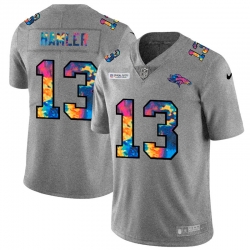Denver Broncos 13 KJ Hamler Men Nike Multi Color 2020 NFL Crucial Catch NFL Jersey Greyheather