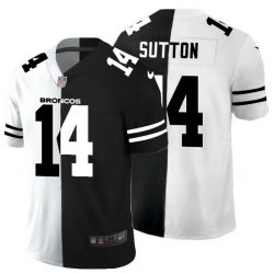 Denver Broncos 14 Courtland Sutton Men Black V White Peace Split Nike Vapor Untouchable Limited NFL Jersey