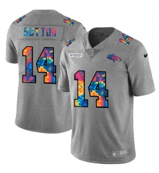 Denver Broncos 14 Courtland Sutton Men Nike Multi Color 2020 NFL Crucial Catch NFL Jersey Greyheather