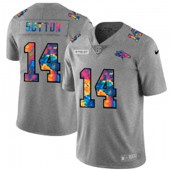 Denver Broncos 14 Courtland Sutton Men Nike Multi Color 2020 NFL Crucial Catch NFL Jersey Greyheather