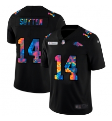 Denver Broncos 14 Courtland Sutton Men Nike Multi Color Black 2020 NFL Crucial Catch Vapor Untouchable Limited Jersey