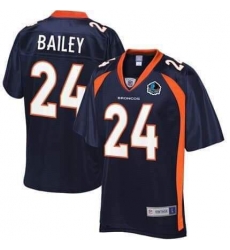 Denver Broncos #24 Champ Bailey Navy Game Jersey Stitched Hof Patch