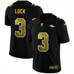 Denver Broncos 3 Drew Lock Men Black Nike Golden Sequin Vapor Limited NFL Jersey