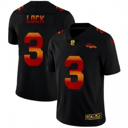 Denver Broncos 3 Drew Lock Men Black Nike Red Orange Stripe Vapor Limited NFL Jersey
