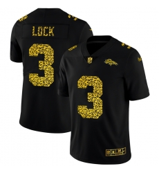 Denver Broncos 3 Drew Lock Men Nike Leopard Print Fashion Vapor Limited NFL Jersey Black