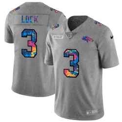 Denver Broncos 3 Drew Lock Men Nike Multi Color 2020 NFL Crucial Catch NFL Jersey Greyheather
