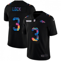 Denver Broncos 3 Drew Lock Men Nike Multi Color Black 2020 NFL Crucial Catch Vapor Untouchable Limited Jersey