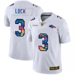 Denver Broncos 3 Drew Lock Men White Nike Multi Color 2020 NFL Crucial Catch Limited NFL Jersey
