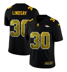 Denver Broncos 30 Phillip Lindsay Men Black Nike Golden Sequin Vapor Limited NFL Jersey