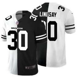 Denver Broncos 30 Phillip Lindsay Men Black V White Peace Split Nike Vapor Untouchable Limited NFL Jersey