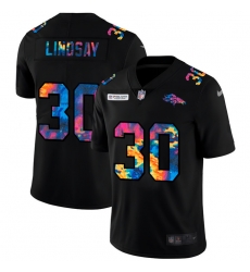 Denver Broncos 30 Phillip Lindsay Men Nike Multi Color Black 2020 NFL Crucial Catch Vapor Untouchable Limited Jersey