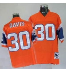 Denver Broncos 30 Terrell Davis Premier Throwback Orange