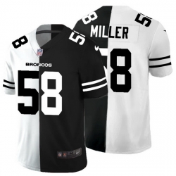 Denver Broncos 58 Von Miller Men Black V White Peace Split Nike Vapor Untouchable Limited NFL Jersey