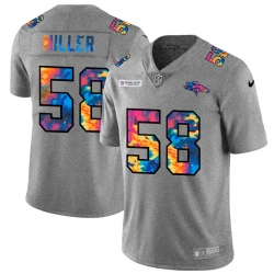 Denver Broncos 58 Von Miller Men Nike Multi Color 2020 NFL Crucial Catch NFL Jersey Greyheather