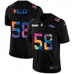 Denver Broncos 58 Von Miller Men Nike Multi Color Black 2020 NFL Crucial Catch Vapor Untouchable Limited Jersey