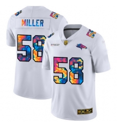 Denver Broncos 58 Von Miller Men White Nike Multi Color 2020 NFL Crucial Catch Limited NFL Jersey