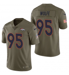 Denver Broncos #95 Derek Wolfe Olive 2017 Salute to Service Limited Jersey