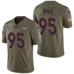 Denver Broncos #95 Derek Wolfe Olive 2017 Salute to Service Limited Jersey