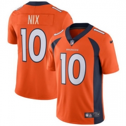 Men Denver Broncos 10 Bo Nix Orange 2024 Draft Vapor Limited Stitched Football Jersey