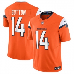 Men Denver Broncos 14 Courtland Sutton Orange 2024 F U S E  Vapor Limited Stitched Football Jersey