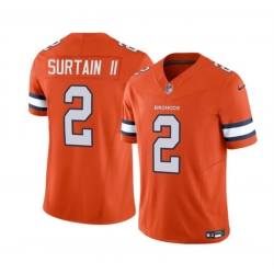 Men Denver Broncos 2 Pat Surtain II Orange 2023 F U S E  Vapor Untouchable Stitched Jersey