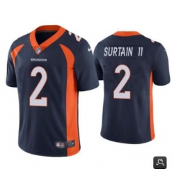 Men Denver Broncos #2 Patrick Surtain II 2021 NFL Draft Black Vapor Untouchable Limited Stitched Jersey