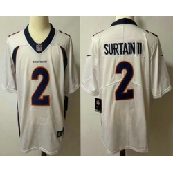 Men Denver Broncos 2 Patrick Surtain II White 2021 Vapor Untouchable Stitched NFL Nike Limited Jersey