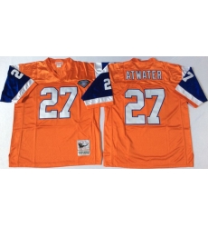 Men Denver Broncos 27 Steve Atwater Orange M&N Throwback Jersey