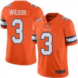 Men Denver Broncos 3 Russell Wilson Orange Stitched jersey