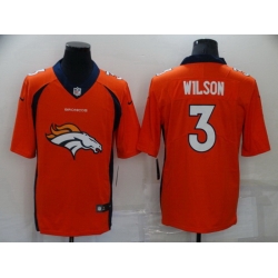 Men Denver Broncos 3 Russell Wilson Orange Team Big Logo Limited Stitched jersey