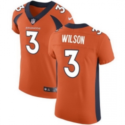 Men Denver Broncos 3 Russell Wilson Orange Vapor Untouchable Elite jersey
