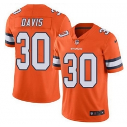 Men Denver Broncos 30 Terrell Davis Orange Vapor Untouchable Limited NFL Jersey