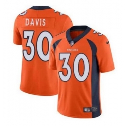 Men Denver Broncos 30 Terrell Davis Orange Vapor Untouchable Limited Stitched jersey