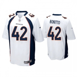 Men Denver Broncos 42 Nik Bonitto White Game Stitched Jersey