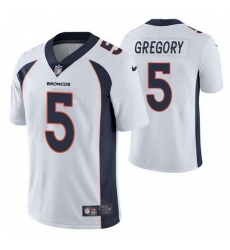 Men Denver Broncos 5 Randy Gregory White Vapor Untouchable Limited Stitched jersey