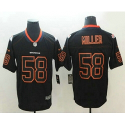 Men Denver Broncos 58 Von Miller 2018 Black Lights Out Color Rush Stitched NFL Nike Limited Jersey