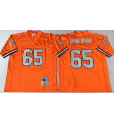 Men Denver Broncos 65 Gary Zimmerman Orange M&N Throwback Jersey