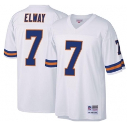 Men Denver Broncos 7 John Elway White M&N Throwback Stitched Jersey