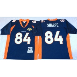 Men Denver Broncos 84 Shannon Sharpe Navy M&N Throwback Jersey