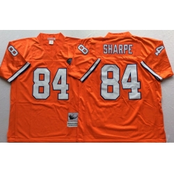 Men Denver Broncos 84 Shannon Sharpe Orange M&N Throwback Jersey