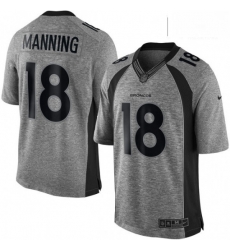 Men Nike Denver Broncos 18 Peyton Manning Limited Gray Gridiron NFL Jersey