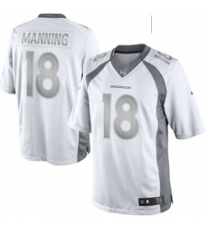 Men Nike Denver Broncos 18 Peyton Manning Limited White Platinum NFL Jersey