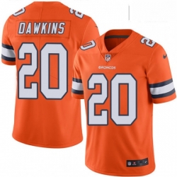 Men Nike Denver Broncos 20 Brian Dawkins Elite Orange Rush Vapor Untouchable NFL Jersey