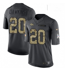 Men Nike Denver Broncos 20 Brian Dawkins Limited Black 2016 Salute to Service NFL Jersey