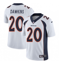 Men Nike Denver Broncos 20 Brian Dawkins White Vapor Untouchable Limited Player NFL Jersey