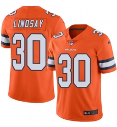 Men Nike Denver Broncos 30 Phillip Lindsay Limited Orange Rush Vapor Untouchable NFL Jersey