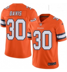 Men Nike Denver Broncos 30 Terrell Davis Elite Orange Rush Vapor Untouchable NFL Jersey