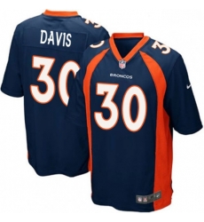 Men Nike Denver Broncos 30 Terrell Davis Game Navy Blue Alternate NFL Jersey