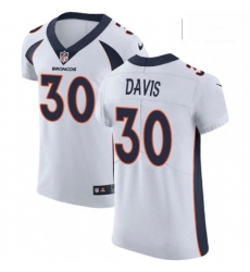 Men Nike Denver Broncos 30 Terrell Davis White Vapor Untouchable Elite Player NFL Jersey