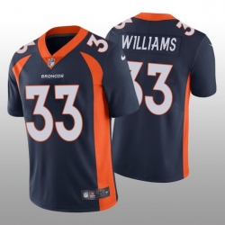 Men Nike Denver Broncos 33 Javonte Williams Navy Blue Vapor Limited Jersey